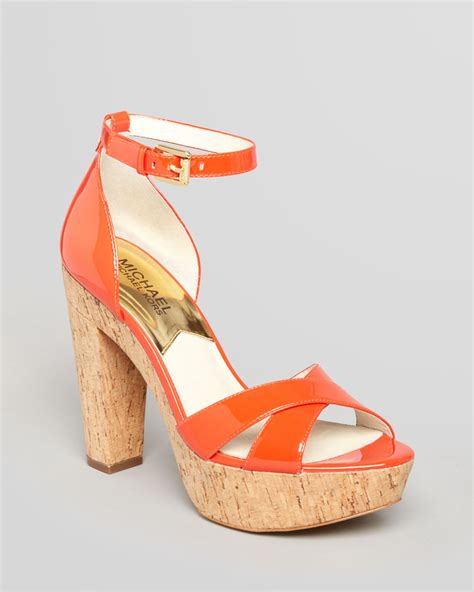 michael kors schuhe orange|Michael Kors high heel shoes.